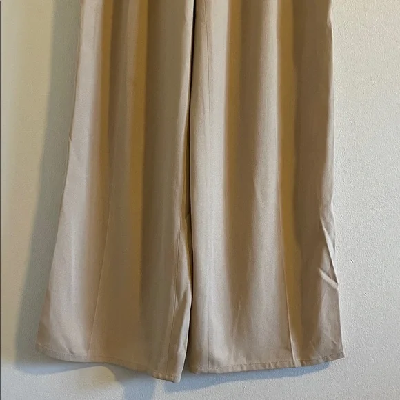 Sonia Rykiel Wide‎ Leg Trousers Pants Women’s Size Small Pleated High Rise Beige - Picture 3 of 10